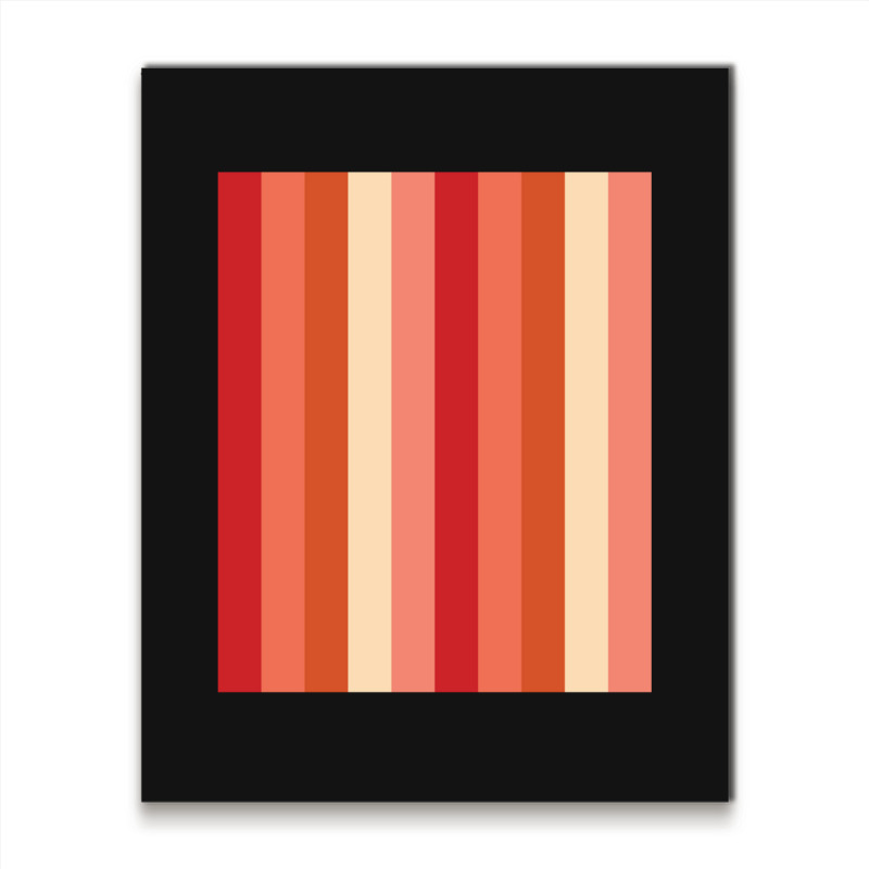 Red Verticallystriped Silver Titanium Iron Color, Red Degradation Patt Metal Print Vertical | Artistshot