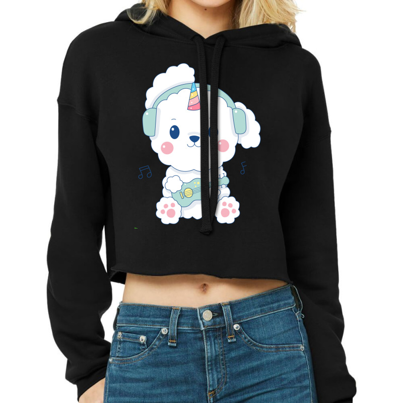 Music Literacy Matters I Like To Eat Puppies Active Cropped Hoodie by cm-arts | Artistshot