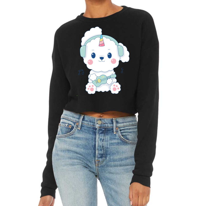 Music Literacy Matters I Like To Eat Puppies Active Cropped Sweater by cm-arts | Artistshot