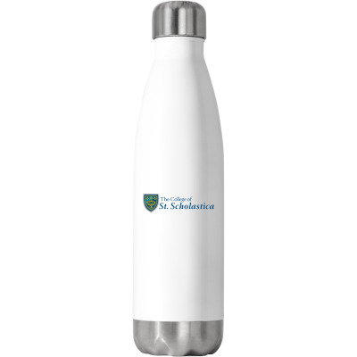 College Of St. Scholastica Stainless Steel Water Bottle Designed By Sophiavictoria