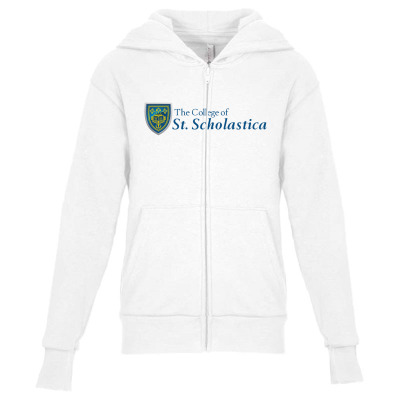 College Of St. Scholastica Youth Zipper Hoodie Designed By Sophiavictoria