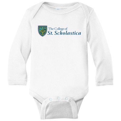 College Of St. Scholastica Long Sleeve Baby Bodysuit Designed By Sophiavictoria