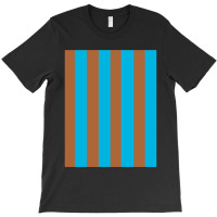 Turquoise And Brown Vertical Strpes Pattern T-shirt | Artistshot