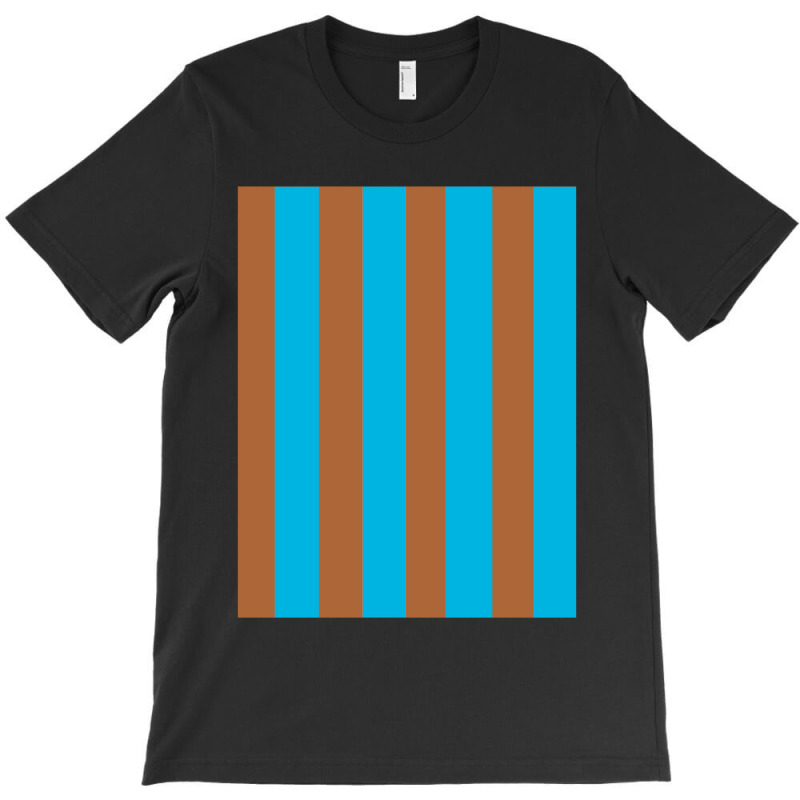 Turquoise And Brown Vertical Strpes Pattern T-shirt | Artistshot