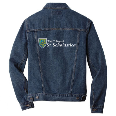 College Of St. Scholastica Men Denim Jacket Designed By Sophiavictoria