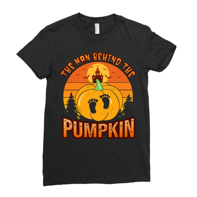 Halloween Pregnancy For Men Expecting Pumpkin Costume Ladies Fitted T-Shirt by Chrisloweening | Artistshot