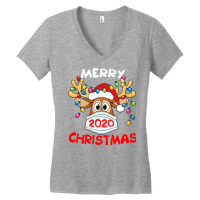 Reindeer In Mask Shirt Funny Merry Christmas 2020 T Shirt Women's V-neck T-shirt | Artistshot