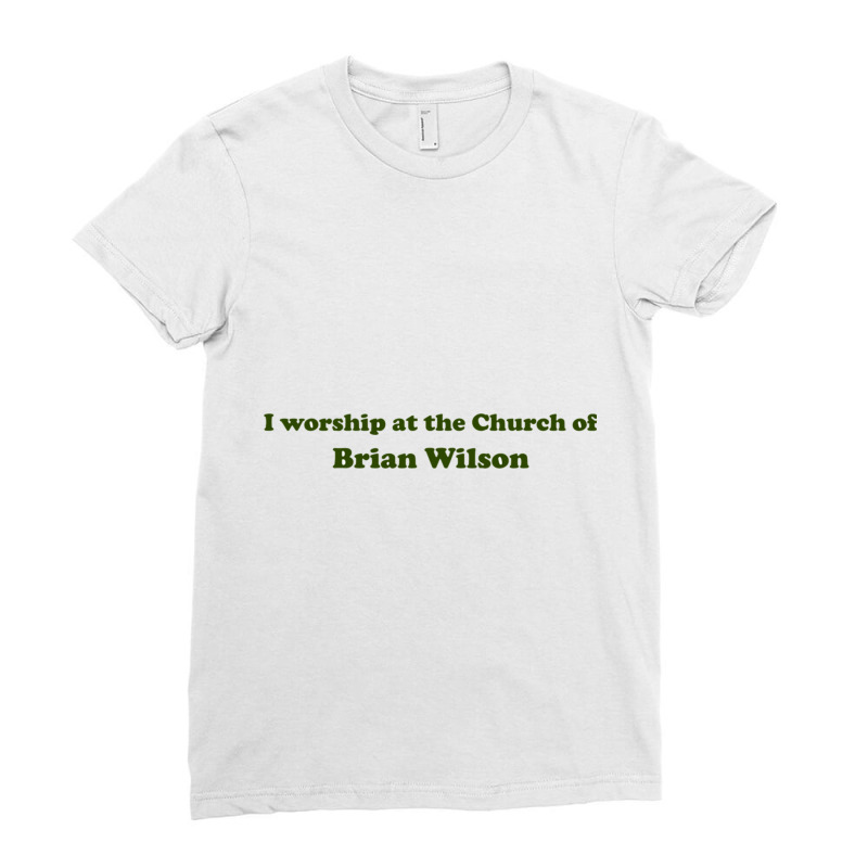 I Worship At The Church Of Brian Wilson Ladies Fitted T-Shirt by GREGORYBASKERVILLE | Artistshot