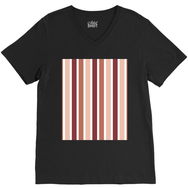 Vertical Striped Colors Skirt Graphic V-neck Tee | Artistshot