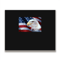 American Bald Eagle And American Flag Metal Print Horizontal | Artistshot