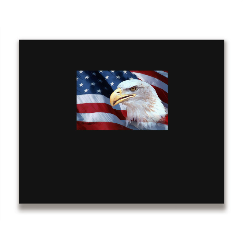 American Bald Eagle And American Flag Metal Print Horizontal | Artistshot