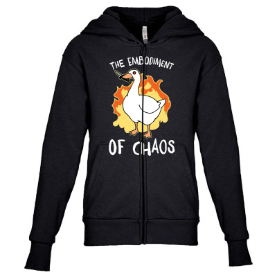 The Embodiment Of Chaos Youth Zipper Hoodie Designed By Bariteau Hannah