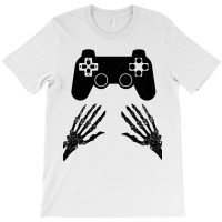 Funny Gamer Halloween Spooky Skeleton Hands Gift Kids Boys Girls Teens T-shirt | Artistshot