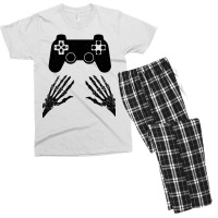 Funny Gamer Halloween Spooky Skeleton Hands Gift Kids Boys Girls Teens Men's T-shirt Pajama Set | Artistshot