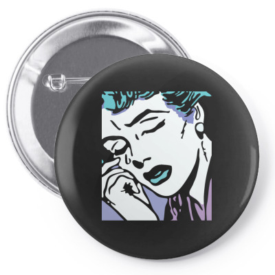 Sad Comic Girl Pin-back Button Designed By Bariteau Hannah