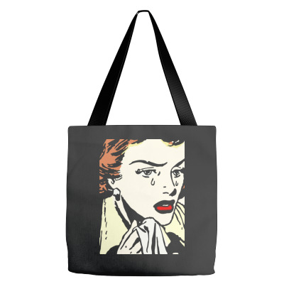 Crying Comic Girl Tote Bags Designed By Bariteau Hannah