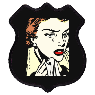 Crying Comic Girl Shield Patch Designed By Bariteau Hannah