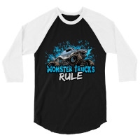 Monster Trucks Rule 3/4 Sleeve Shirt | Artistshot