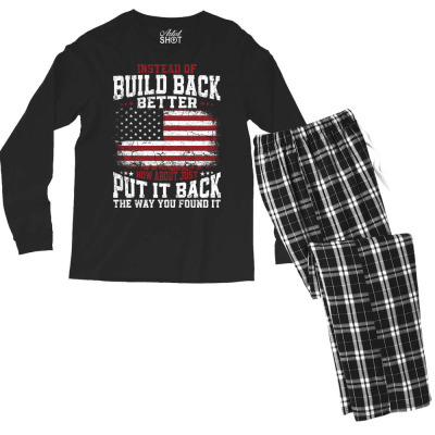 Instead Of Build Back Better Men's Long Sleeve Pajama Set Designed By Bariteau Hannah