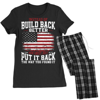 Instead Of Build Back Better Women's Pajamas Set Designed By Bariteau Hannah