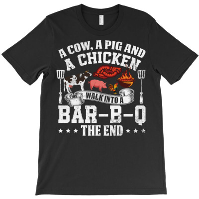 A Pig A Chicken And A Cow Bbq T-shirt Designed By Bariteau Hannah