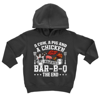 A Pig A Chicken And A Cow Bbq Toddler Hoodie Designed By Bariteau Hannah