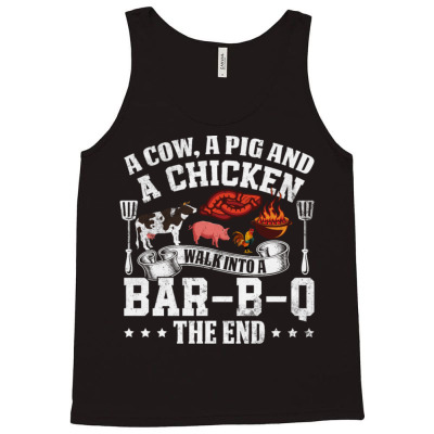 A Pig A Chicken And A Cow Bbq Tank Top Designed By Bariteau Hannah