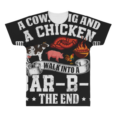 A Pig A Chicken And A Cow Bbq All Over Men's T-shirt Designed By Bariteau Hannah