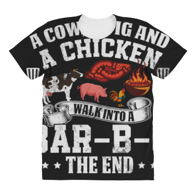 A Pig A Chicken And A Cow Bbq All Over Women's T-shirt Designed By Bariteau Hannah