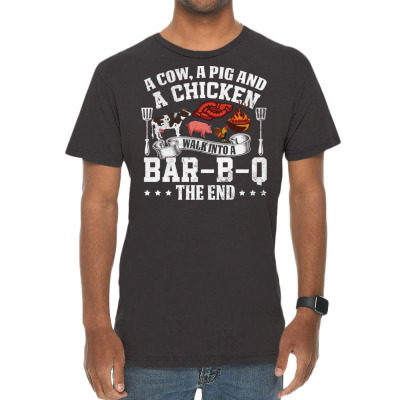 A Pig A Chicken And A Cow Bbq Vintage T-shirt Designed By Bariteau Hannah