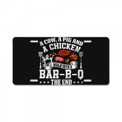 A Pig A Chicken And A Cow Bbq License Plate Designed By Bariteau Hannah