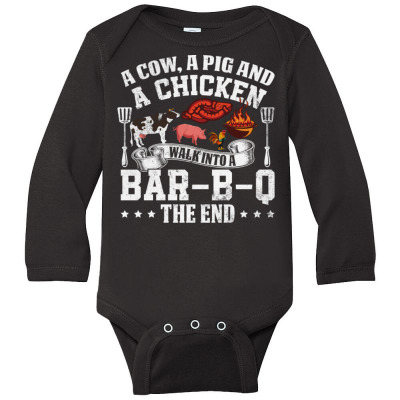 A Pig A Chicken And A Cow Bbq Long Sleeve Baby Bodysuit Designed By Bariteau Hannah