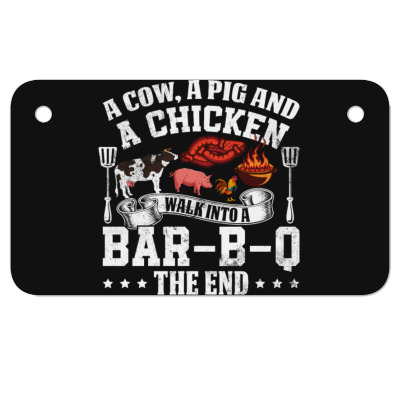 A Pig A Chicken And A Cow Bbq Motorcycle License Plate Designed By Bariteau Hannah