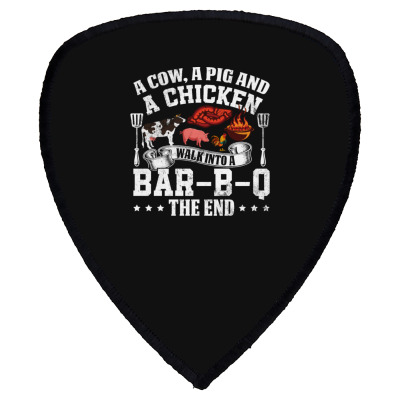 A Pig A Chicken And A Cow Bbq Shield S Patch Designed By Bariteau Hannah