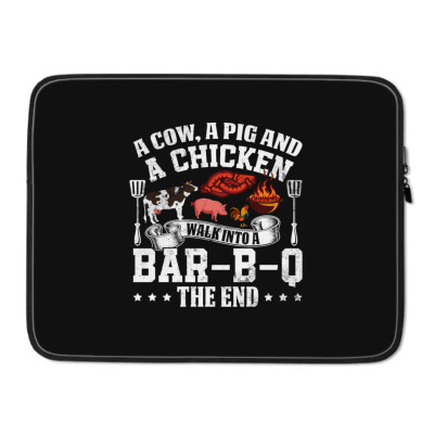 A Pig A Chicken And A Cow Bbq Laptop Sleeve Designed By Bariteau Hannah