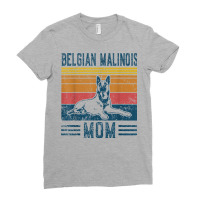 Belgian Malinois Mom   Vintage Belgian Malinois Mom, Gray, S Ladies Fitted T-shirt | Artistshot