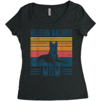 Belgian Malinois Mom   Vintage Belgian Malinois Mom, Gray, S Women's Triblend Scoop T-shirt | Artistshot