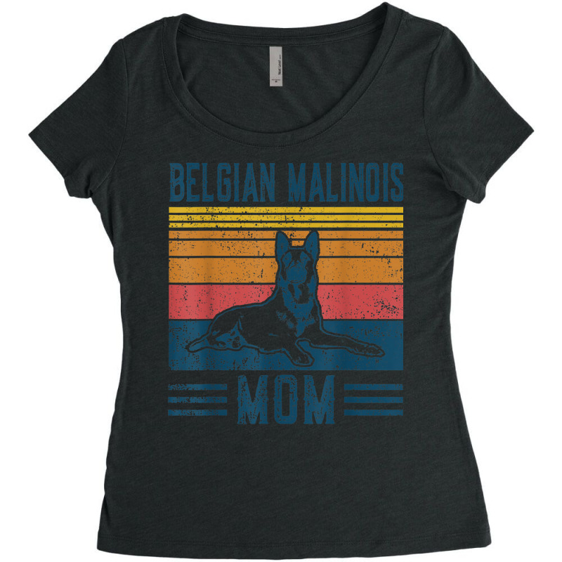 Belgian Malinois Mom   Vintage Belgian Malinois Mom, Gray, S Women's Triblend Scoop T-shirt by dirije | Artistshot