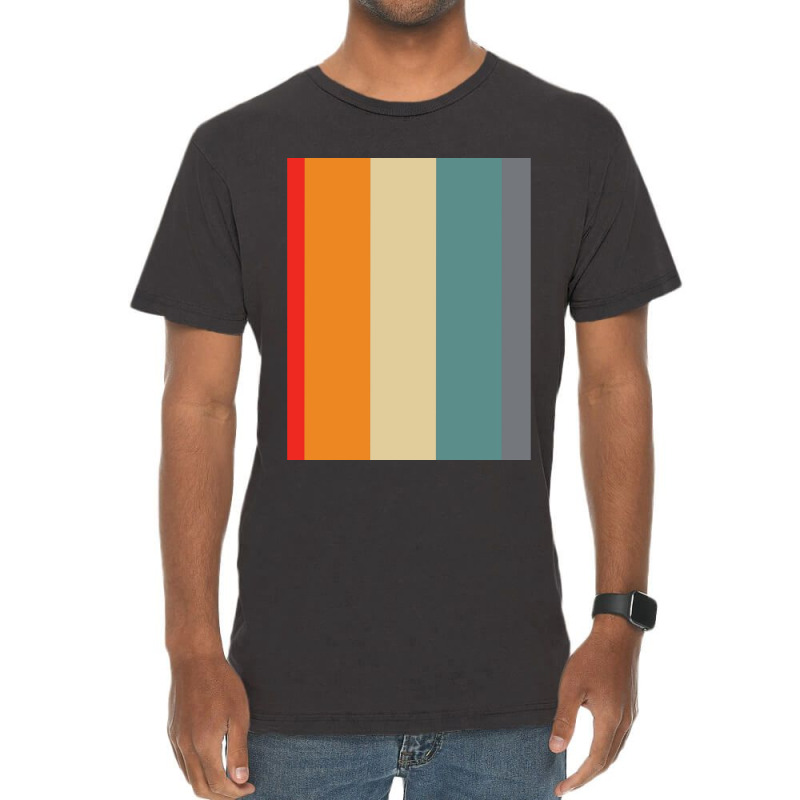 Vertical Striped Graphic Vintage T-shirt | Artistshot