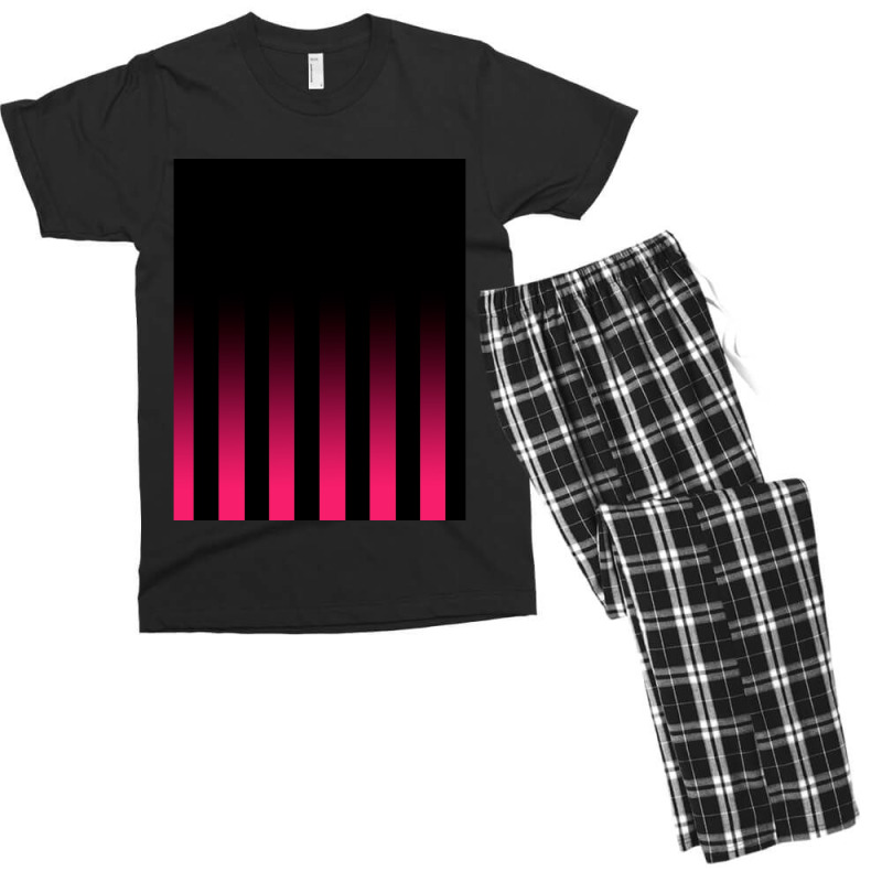 Vertical Striped Graphic Men's T-shirt Pajama Set | Artistshot