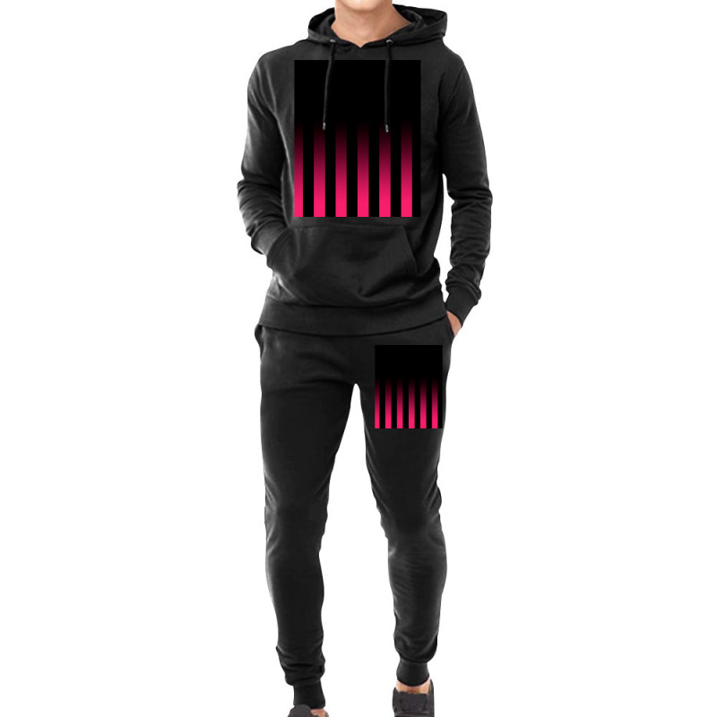 Vertical Striped Graphic Hoodie & Jogger Set | Artistshot