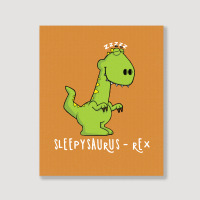 Sleepy Saurus   Rex Portrait Canvas Print | Artistshot