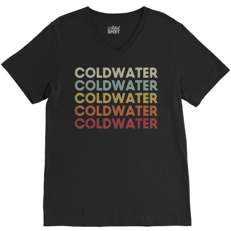 Coldwater Michigan Coldwater Mi Retro Vintage Text V-neck Tee | Artistshot