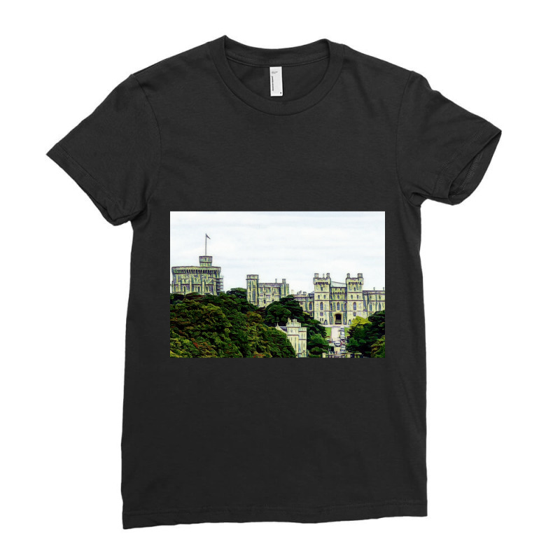 Vintage Windsor Castle 2 Ladies Fitted T-Shirt by cm-arts | Artistshot