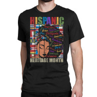 Latina Woman Art Hispanic Heritage Month Latin Country Flags Classic T-shirt | Artistshot