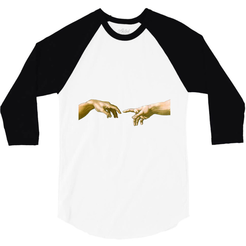 Touch Of God, The Creation Of Adam, (close Up), Michelangelo, 1510, Ge 3/4 Sleeve Shirt by SAUNDRAHARDAWAY | Artistshot