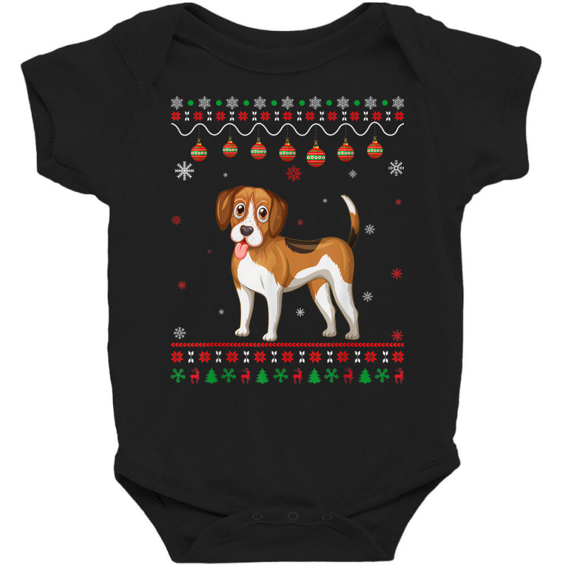 Beagle Dog Ugly Xmas Design Matching Ugly Christmas Holiday Baby Bodysuit | Artistshot