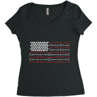 Lacrosse American Flag Lax Mom Women's Triblend Scoop T-shirt | Artistshot