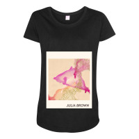 Julia Brown Watercolor Maternity Scoop Neck T-shirt | Artistshot