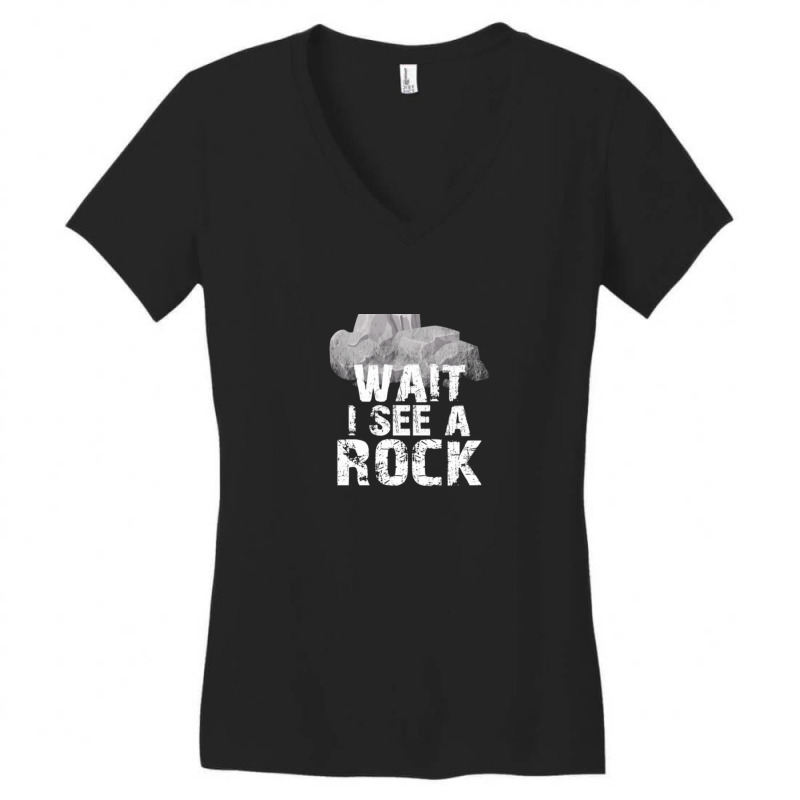 Wait I See A Rock For A Geologist Rock Mineral 1 Women's V-Neck T-Shirt by RebekahShinn | Artistshot